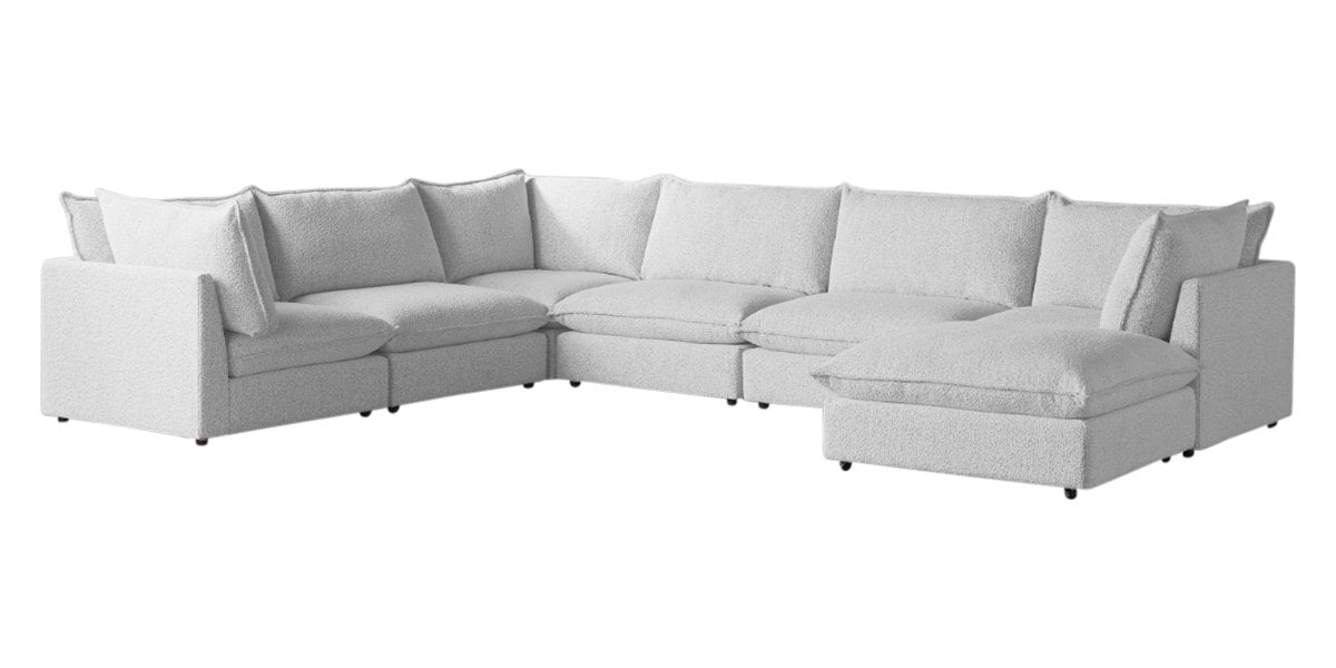 Burbank Fabric Pepper | Camden Cameron 7-Piece Sectional | Valley Ridge Furniture