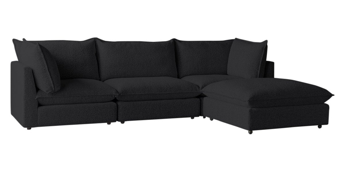 Burbank Fabric Charcoal | Camden Cameron 4-Piece Sectional | Valley Ridge Furniture