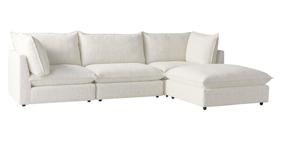 Burbank Fabric Cream | Camden Cameron 4-Piece Sectional | Valley Ridge Furniture