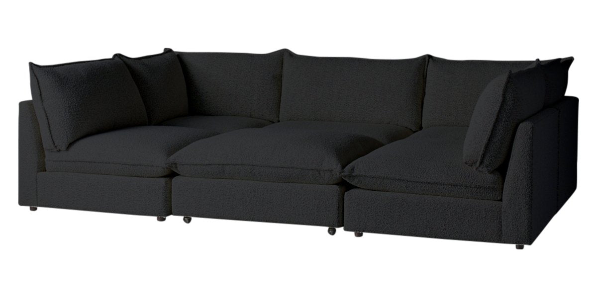 Burbank Fabric Charcoal | Camden Cameron 6-Piece Pit Sectional | Valley Ridge Furniture
