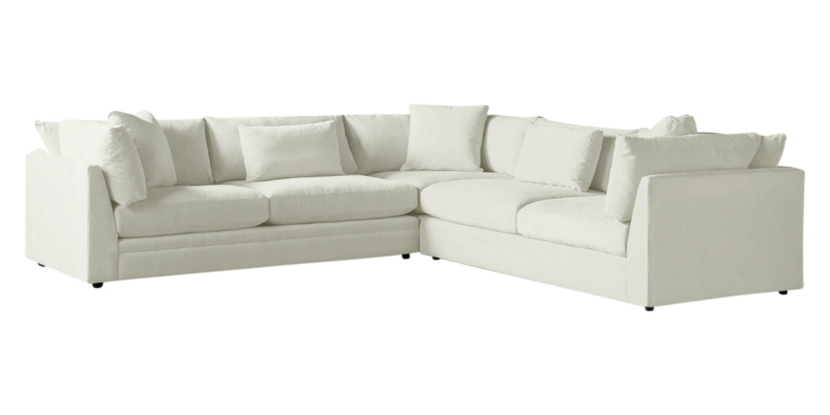Dayo Fabric Snow | Camden Big Easy 3-Piece Sectional | Valley Ridge Furniture