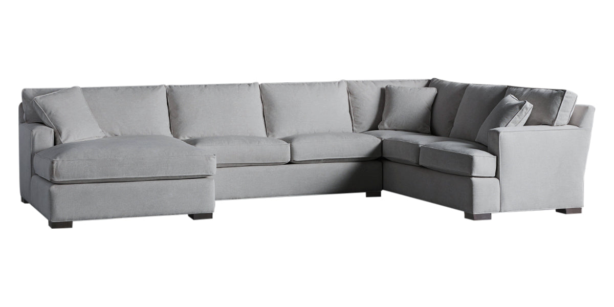 Vertual Fabric Ash | Camden 3-Piece Large Chaise Sectional | Valley Ridge Furniture