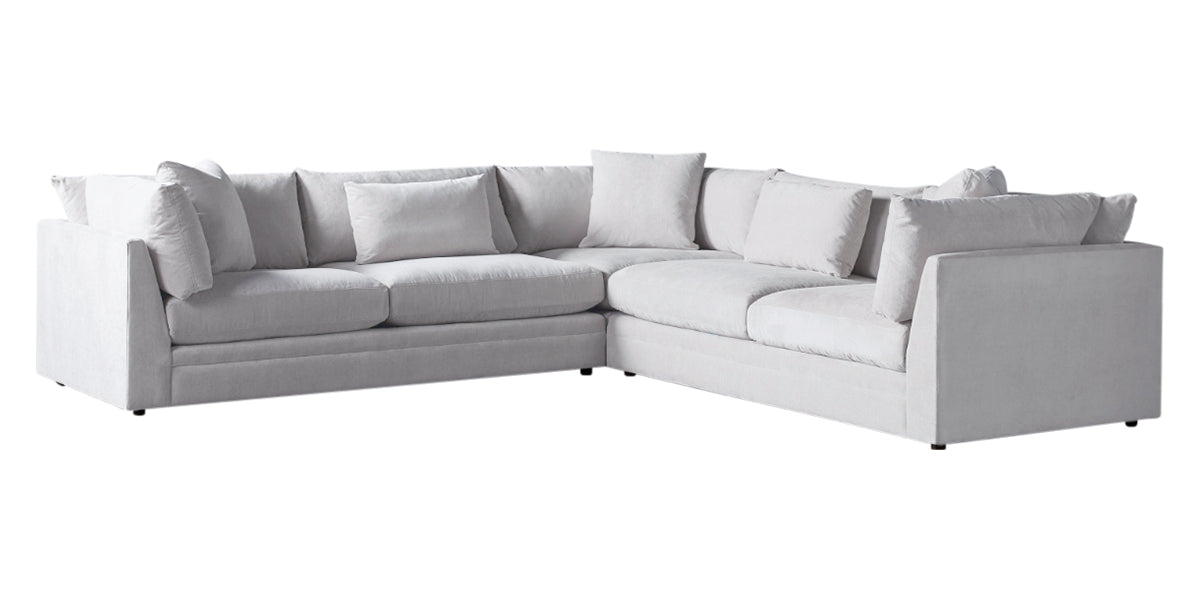 Vertual Fabric Snow | Camden Axel 3-Piece Sectional | Valley Ridge Furniture