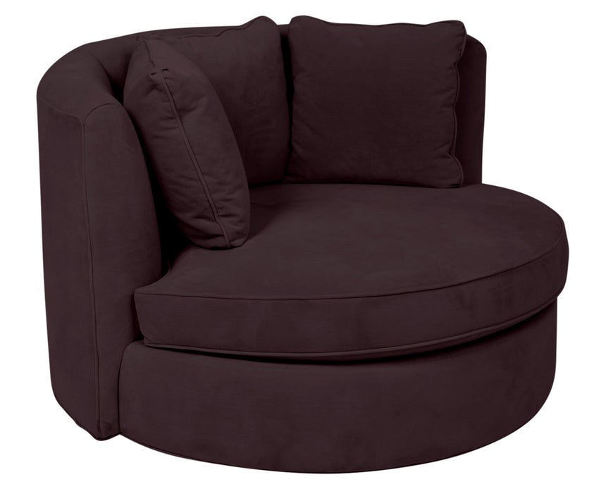 View Fabric Eggplant | Camden Cuddle Chair | Valley Ridge Furniture