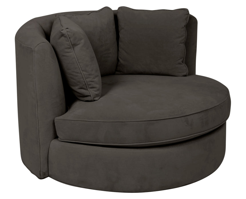 View Fabric Pewter | Camden Cuddle Chair | Valley Ridge Furniture