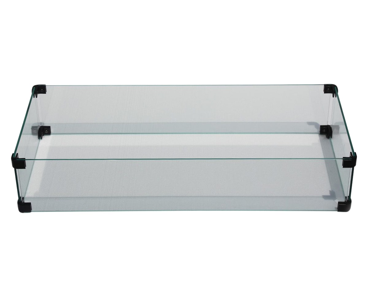 Rectangular Fire Pit Glass Windshield | Ratana Fire Pits Collection | Valley Ridge Furniture