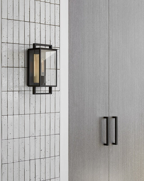 Aged Iron & Clear Glass | Halle Medium Wall Lantern | Valley Ridge Furniture