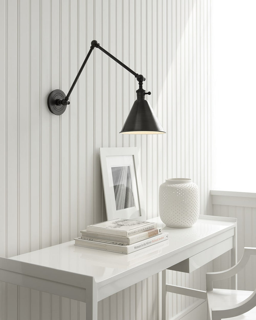 Bronze | Boston Functional Double Arm Library Light | Valley Ridge Furniture