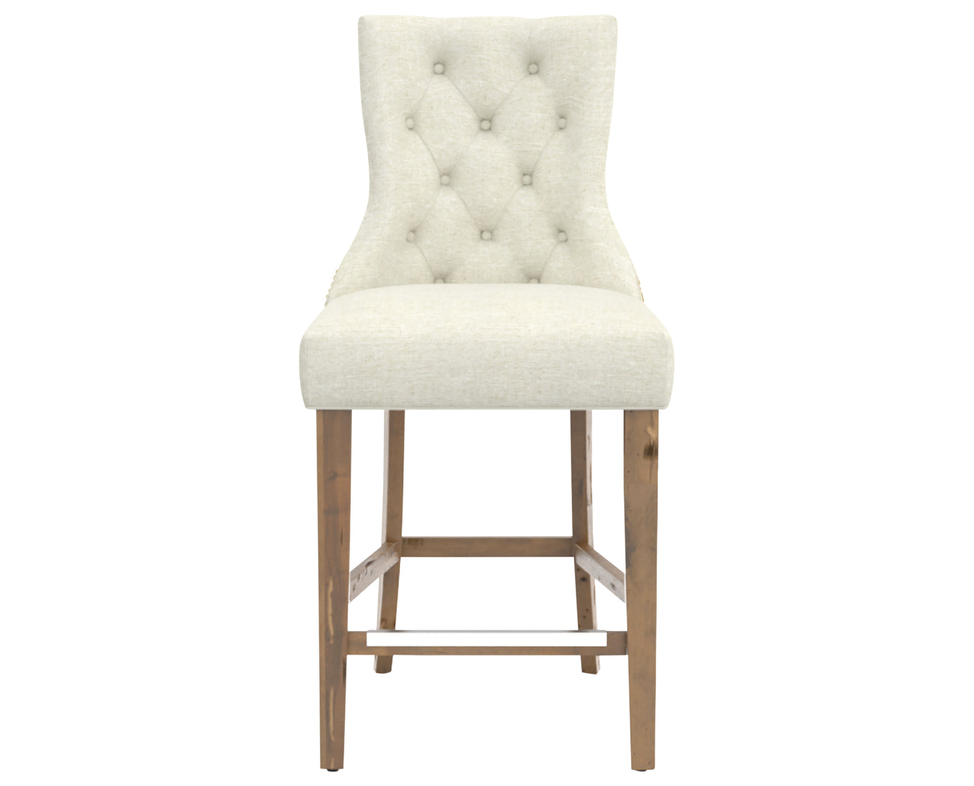 Oak Washed and Fabric TW with Antique Brass Nails | Canadel Champlain Counter Stool 817A | Valley Ridge Furniture