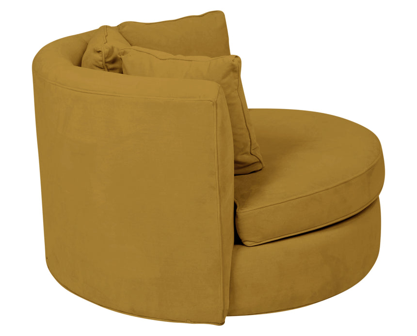 View Fabric Mustard | Camden Cuddle Chair | Valley Ridge Furniture