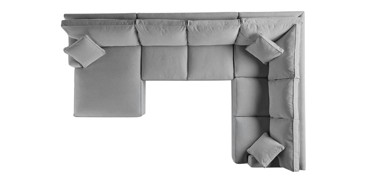 Vertual Fabric Ash | Camden 3-Piece Large Chaise Sectional | Valley Ridge Furniture