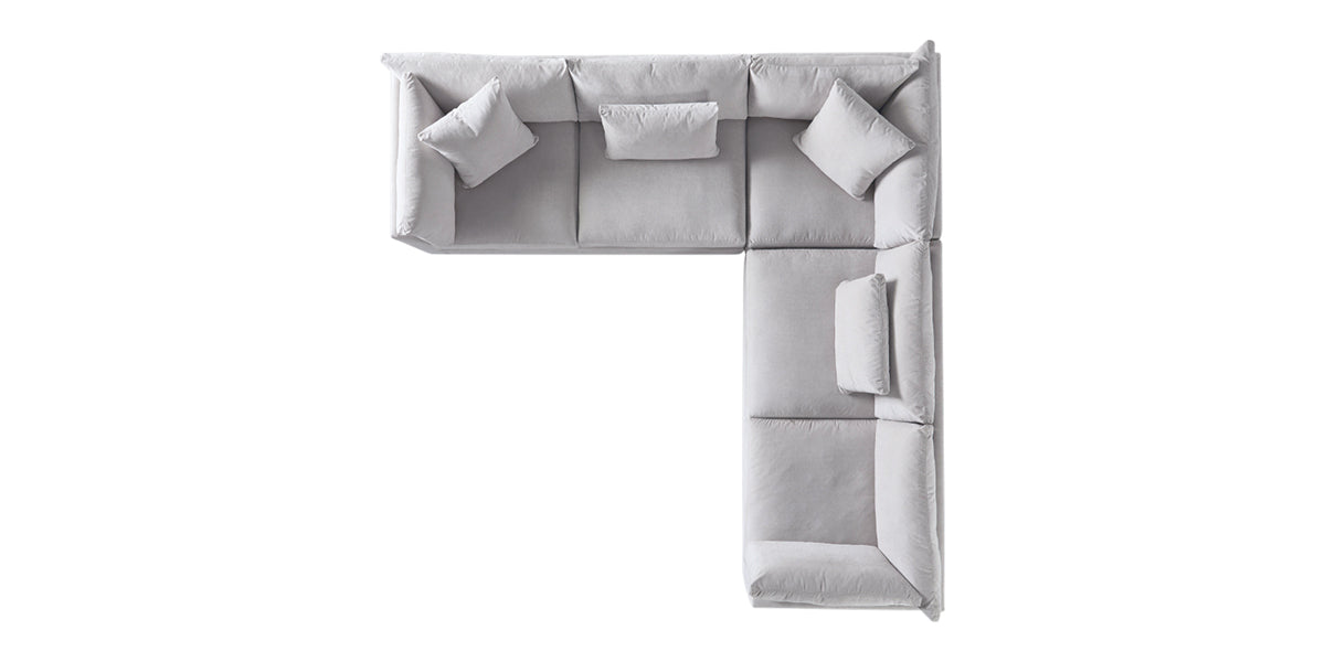 Vertual Fabric Snow | Camden Axel 3-Piece Sectional | Valley Ridge Furniture