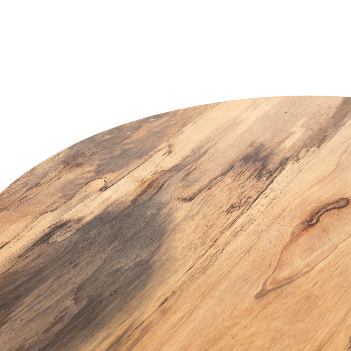 Spalted Primavera with Iron | Hudson Round Coffee Table | Valley Ridge Furniture