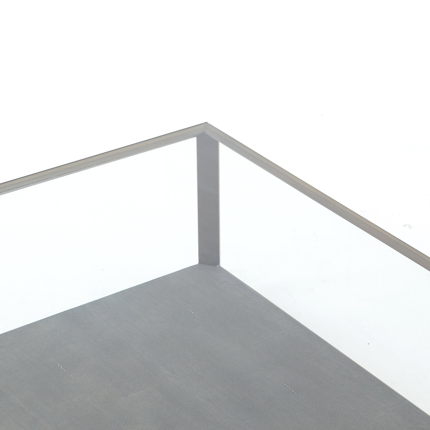 Grey Shagreen & Antique Brass | Shagreen Shadow Box Coffee Table | Valley Ridge Furniture