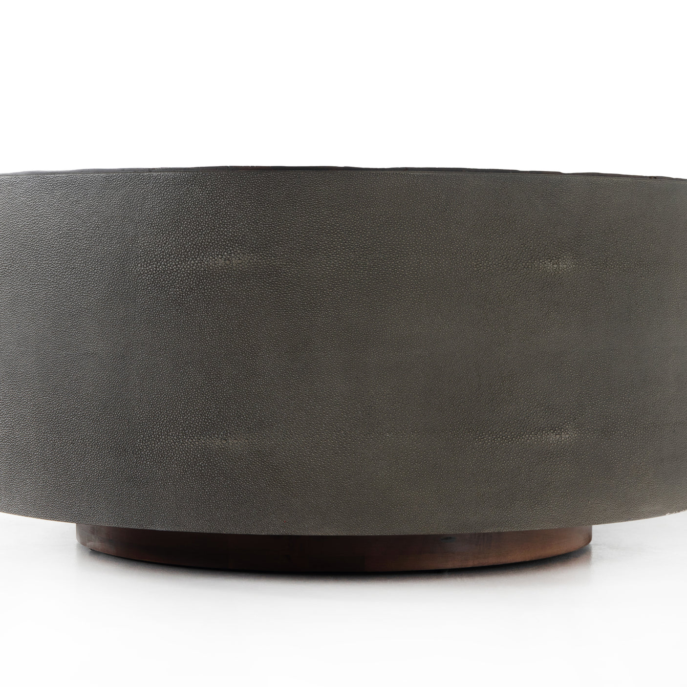 Natural Peroba & Charcoal Shagreen with Rust Acacia | Crosby Round Coffee Table | Valley Ridge Furniture