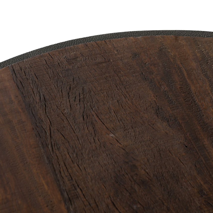 Natural Peroba & Charcoal Shagreen with Rust Acacia | Crosby Round Coffee Table | Valley Ridge Furniture