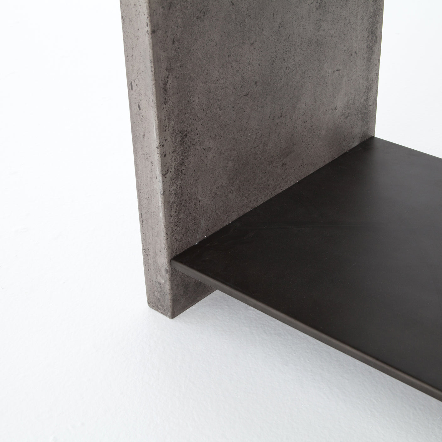 Dark Grey Concrete with Antique Black Metal | Hugo End Table | Valley Ridge Furniture