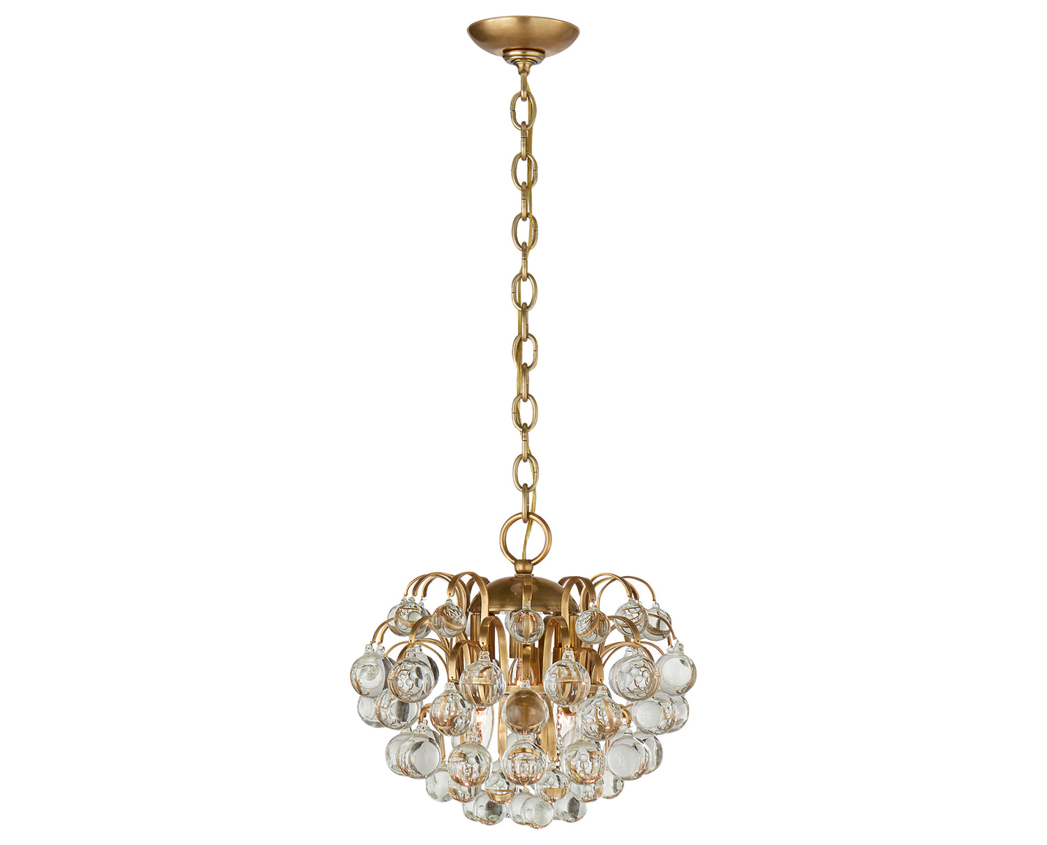 Hand-Rubbed Antique Brass & Crystal Glass | Bellvale Small Chandelier | Valley Ridge Furniture