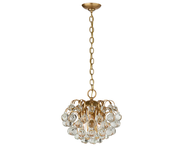 Hand-Rubbed Antique Brass & Crystal Glass | Bellvale Small Chandelier | Valley Ridge Furniture
