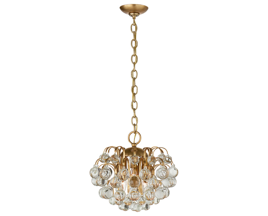 Hand-Rubbed Antique Brass & Crystal Glass | Bellvale Small Chandelier | Valley Ridge Furniture