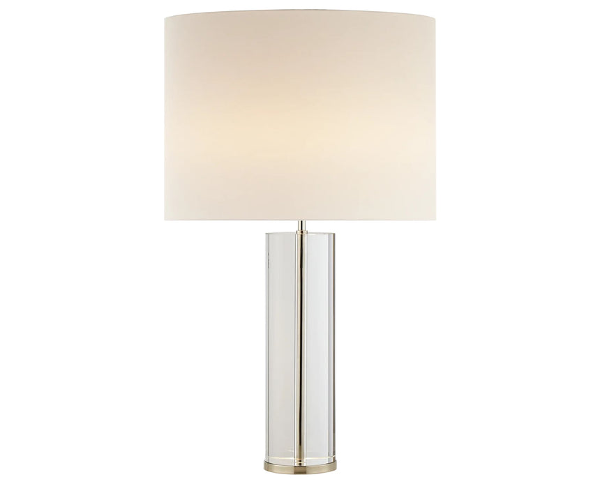 Crystal and Polished Nickel & Linen | Lineham Table Lamp | Valley Ridge Furniture