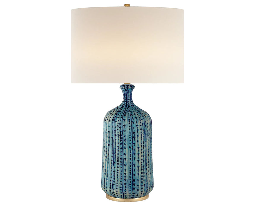 Pebbled Aquamarine & Linen | Culloden Table Lamp | Valley Ridge Furniture