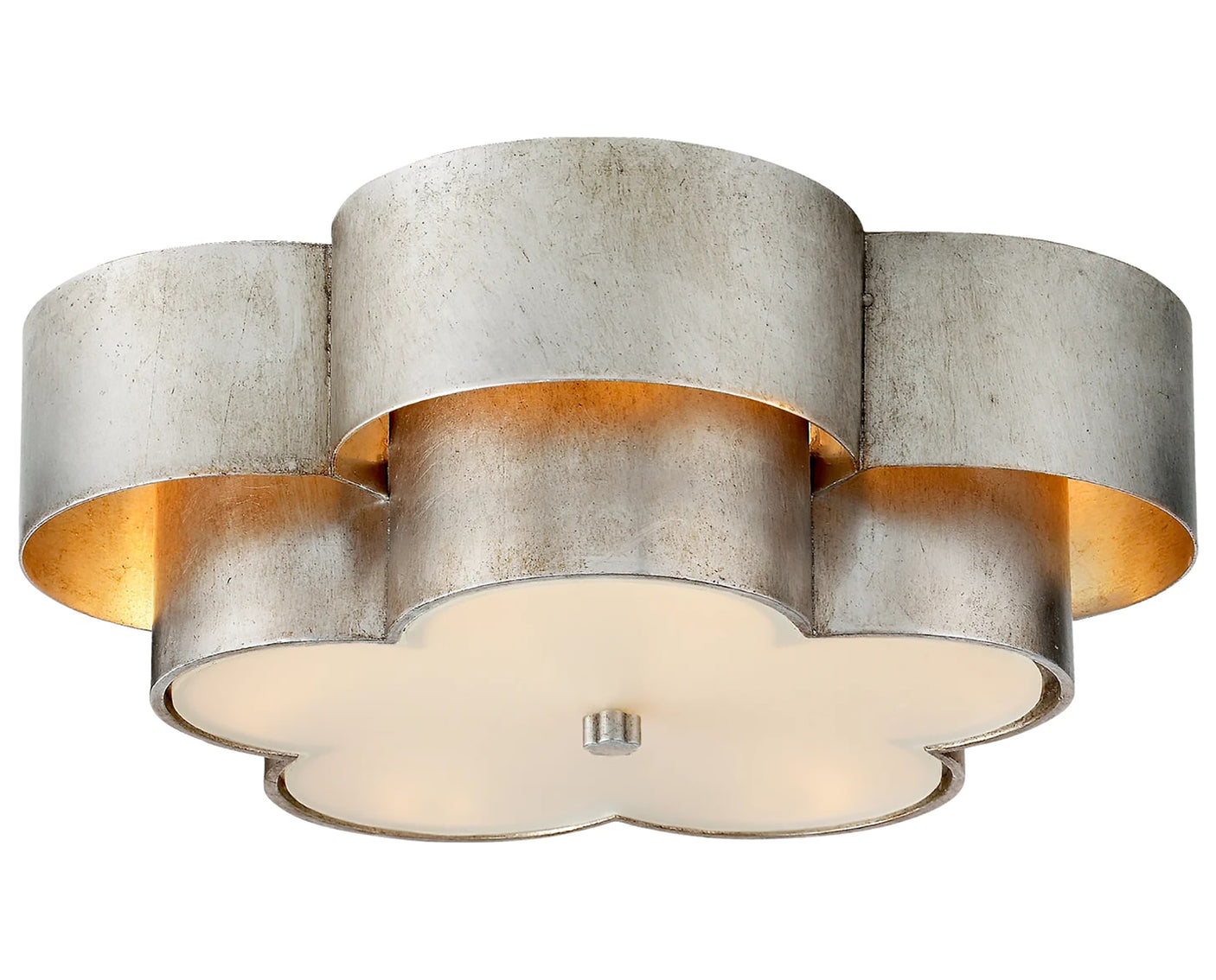 Burnished Silver Leaf & Frosted Acrylic | Arabelle Large Flush Mount | Valley Ridge Furniture
