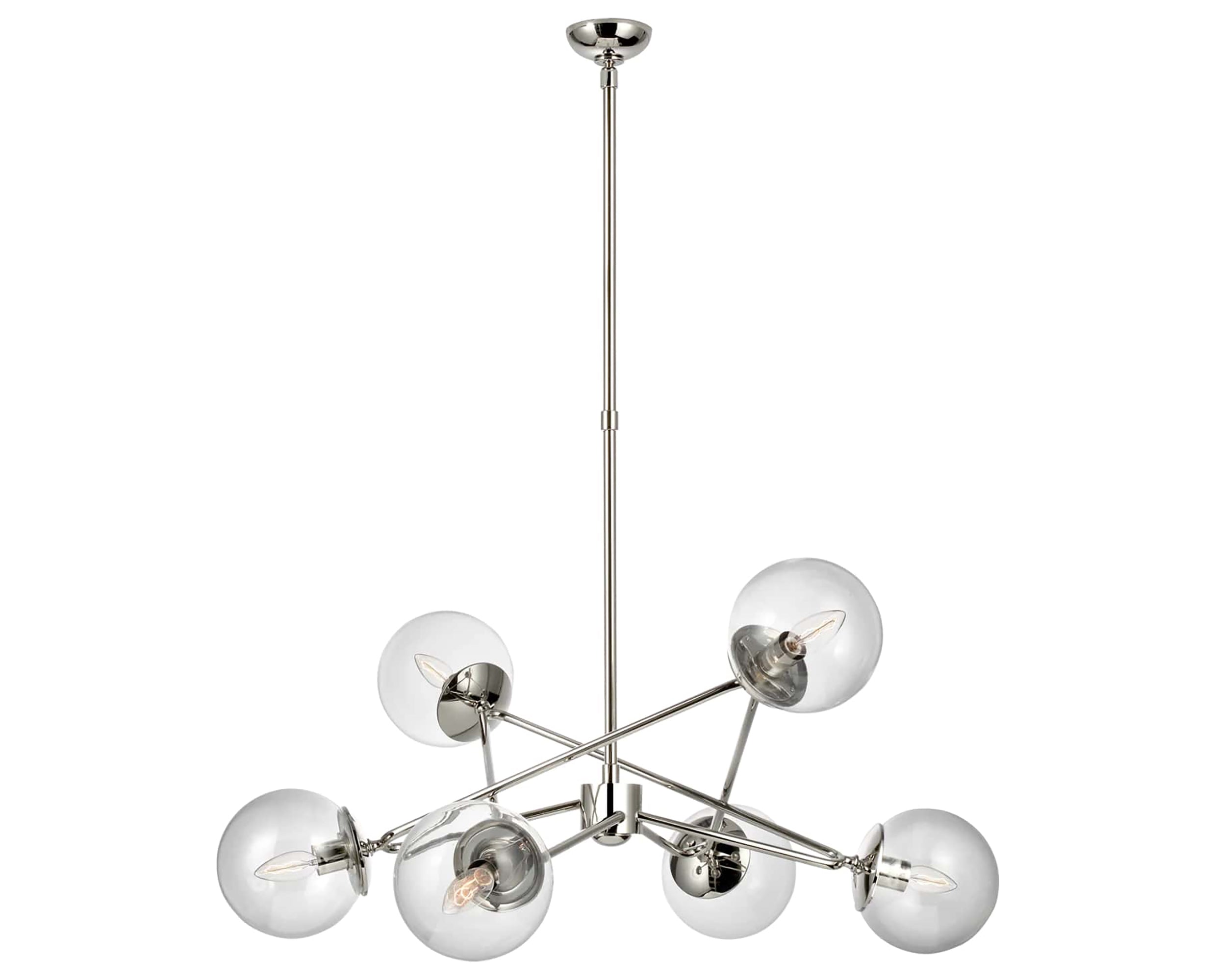 Polished Nickel &amp; Clear Glass | Turenne Large Dynamic Chandelier | Valley Ridge Furniture