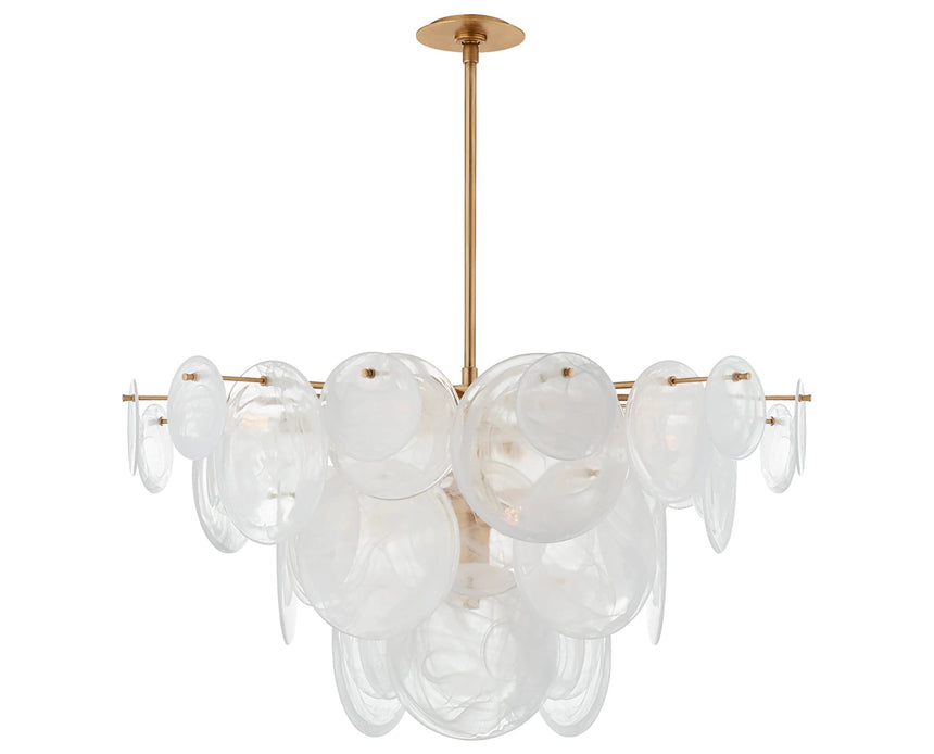 Gild & White Strie Glass | Loire Large Chandelier | Valley Ridge Furniture