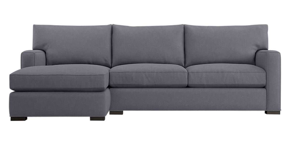 Douglas Fabric Indigo with Fossil Hardwood | Camden Axel 2-Piece Sectional | Valley Ridge Furniture