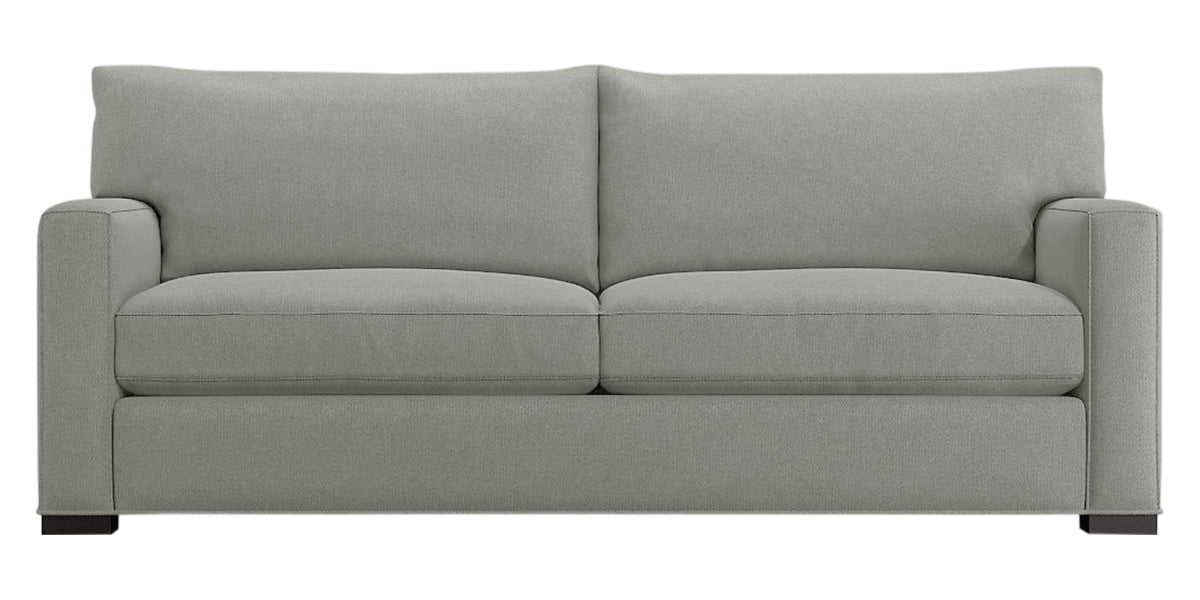 Douglas Fabric Ice with Fossil Hardwood | Camden Axel Sofa | Valley Ridge Furniture