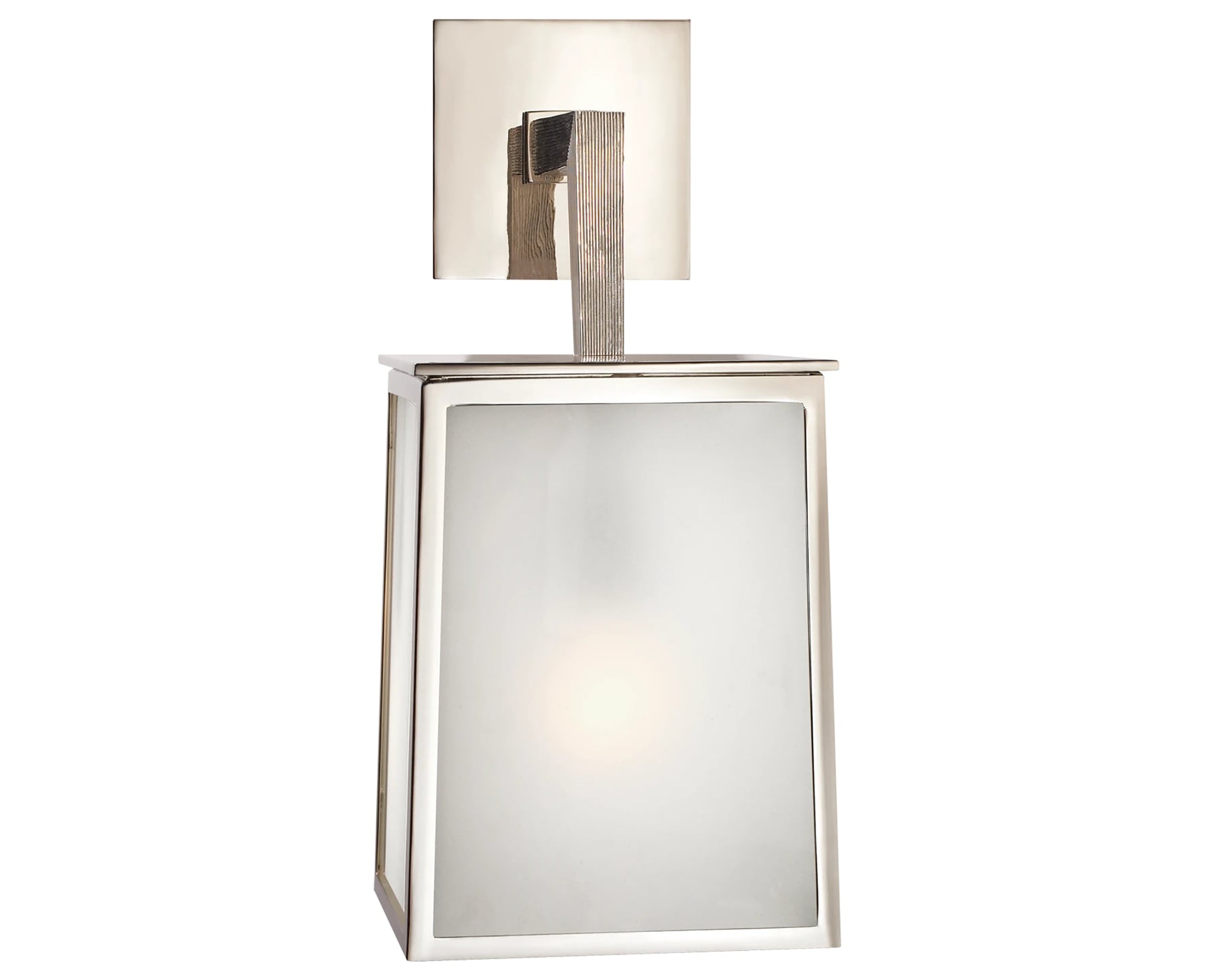 Polished Nickel &amp; Frosted Glass | Ojai Large Sconce | Valley Ridge Furniture