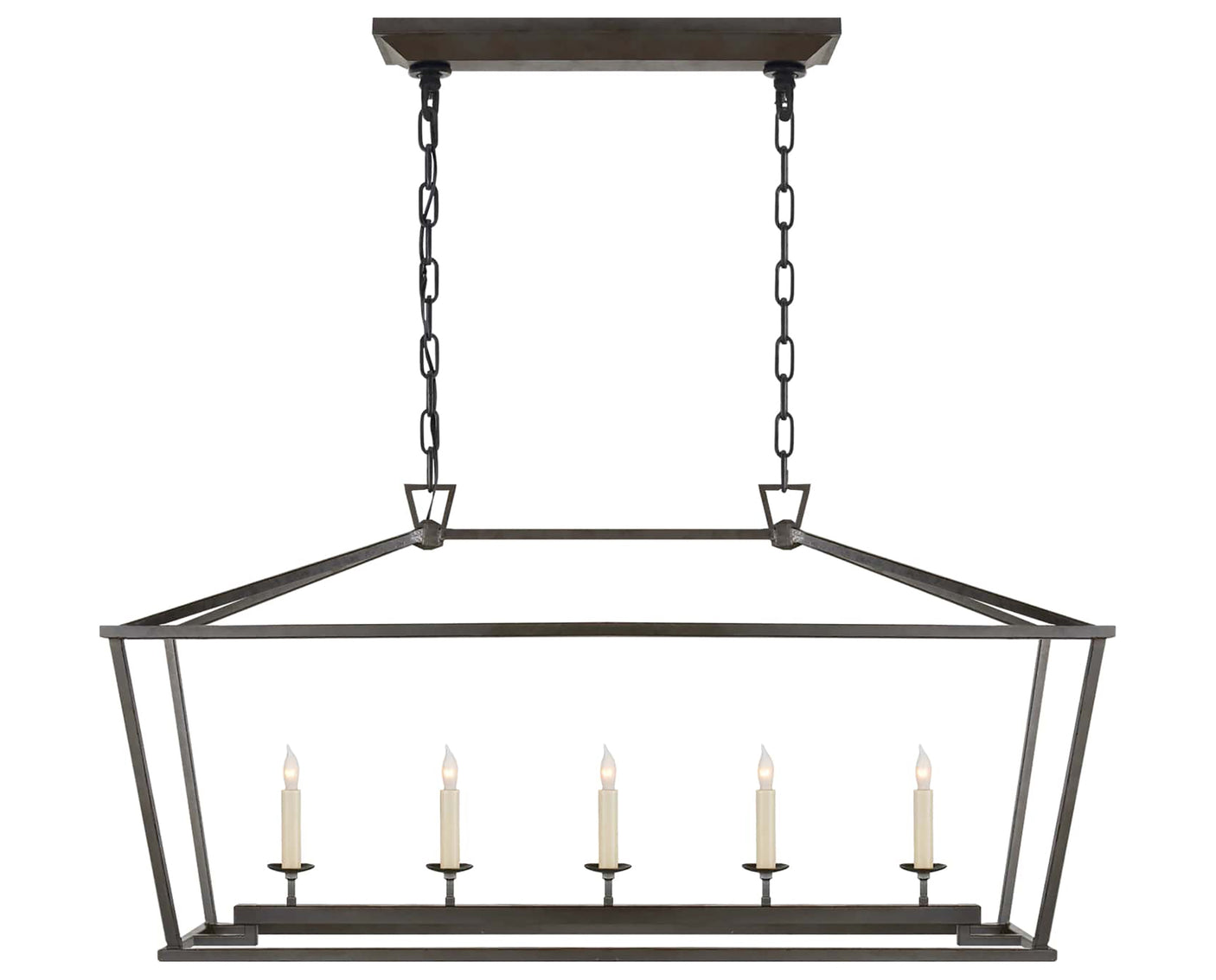 Aged Iron | Darlana Medium Linear Lantern | Valley Ridge Furniture