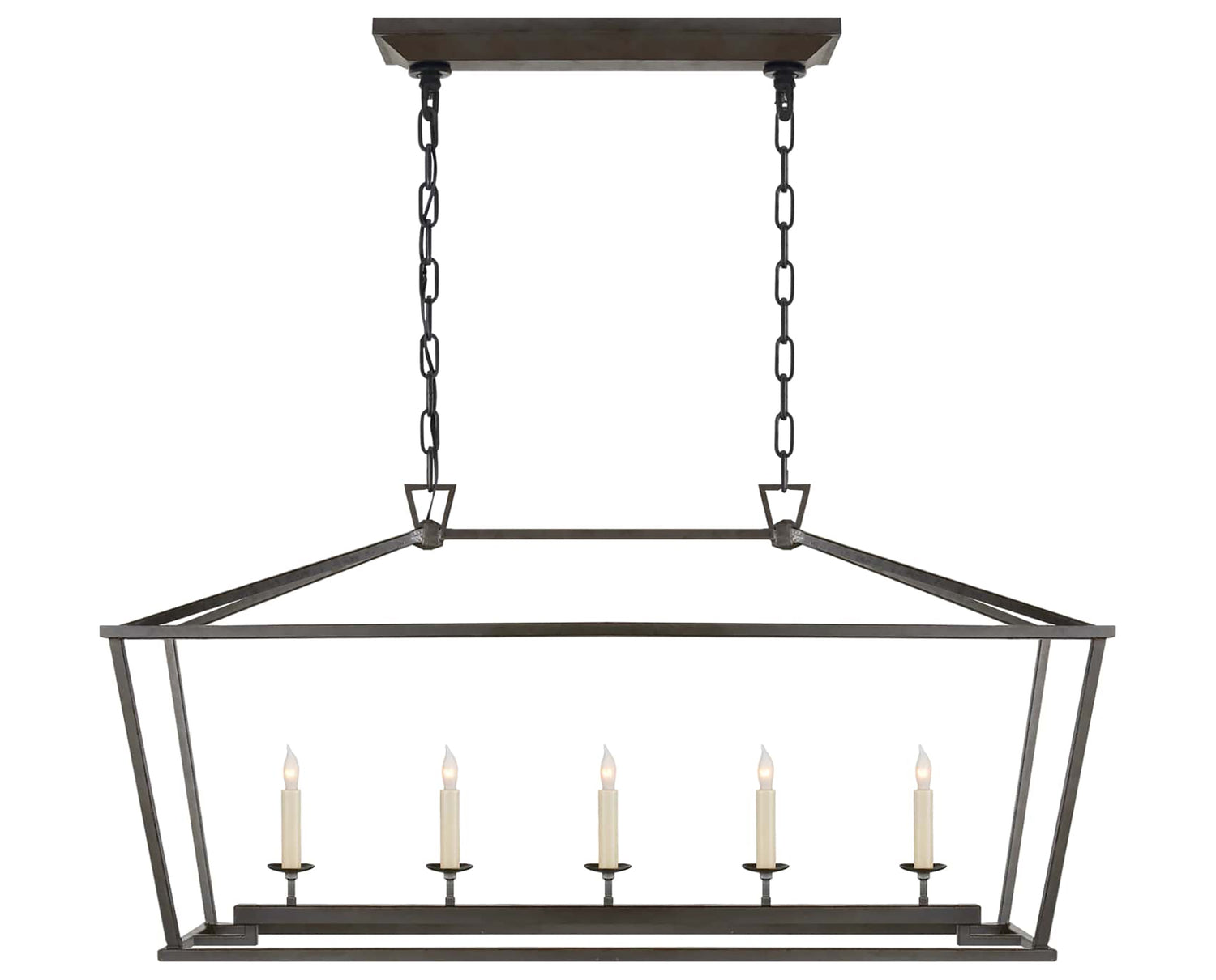 Aged Iron | Darlana Medium Linear Lantern | Valley Ridge Furniture