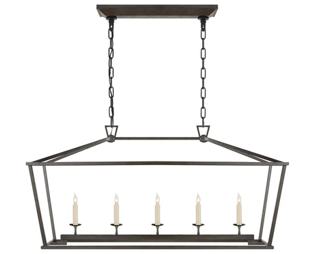 Aged Iron | Darlana Medium Linear Lantern | Valley Ridge Furniture