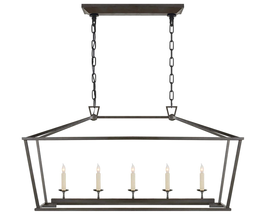 Aged Iron | Darlana Medium Linear Lantern | Valley Ridge Furniture