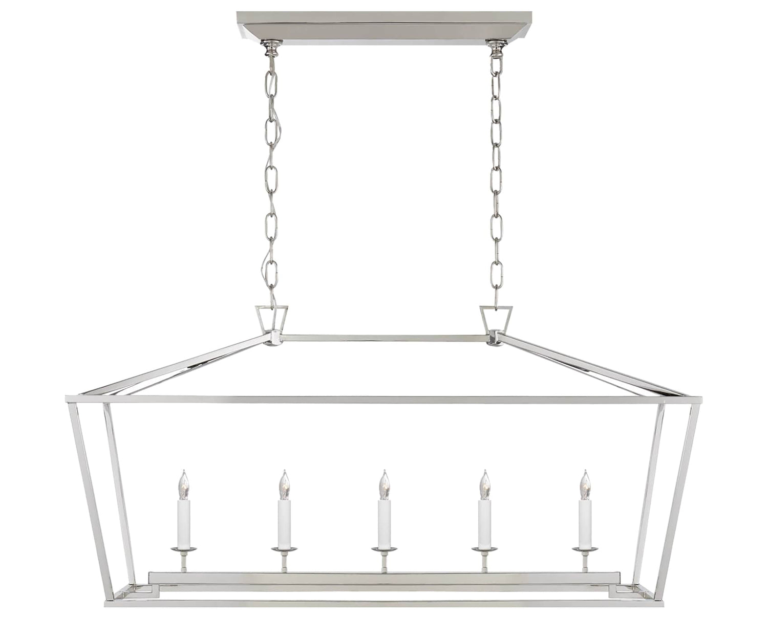 Polished Nickel | Darlana Medium Linear Lantern | Valley Ridge Furniture