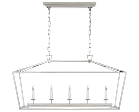 Polished Nickel | Darlana Medium Linear Lantern | Valley Ridge Furniture