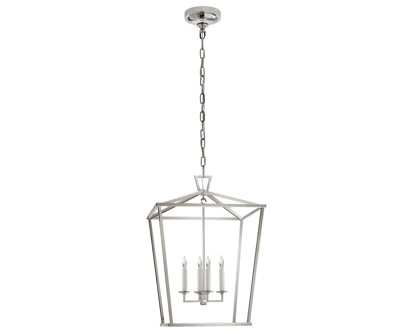 Polished Nickel | Darlana Medium Lantern | Valley Ridge Furniture