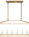 Antique-Burnished Brass | Darlana Large Linear Lantern | Valley Ridge Furniture
