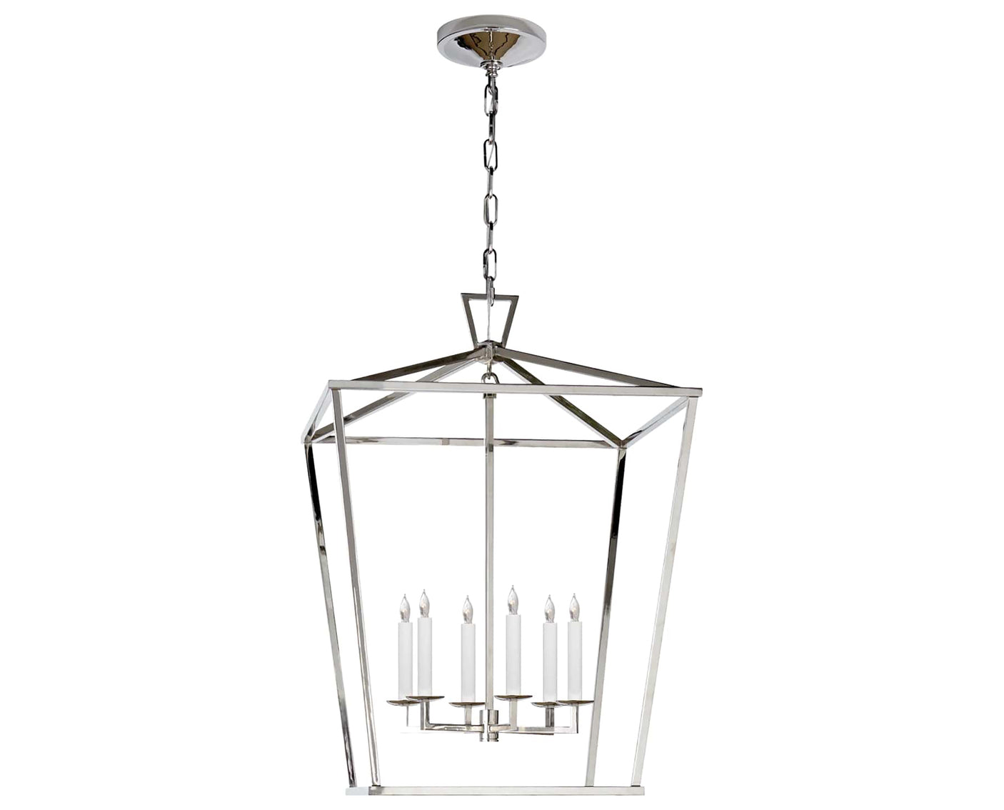 Polished Nickel | Darlana Large Lantern | Valley Ridge Furniture
