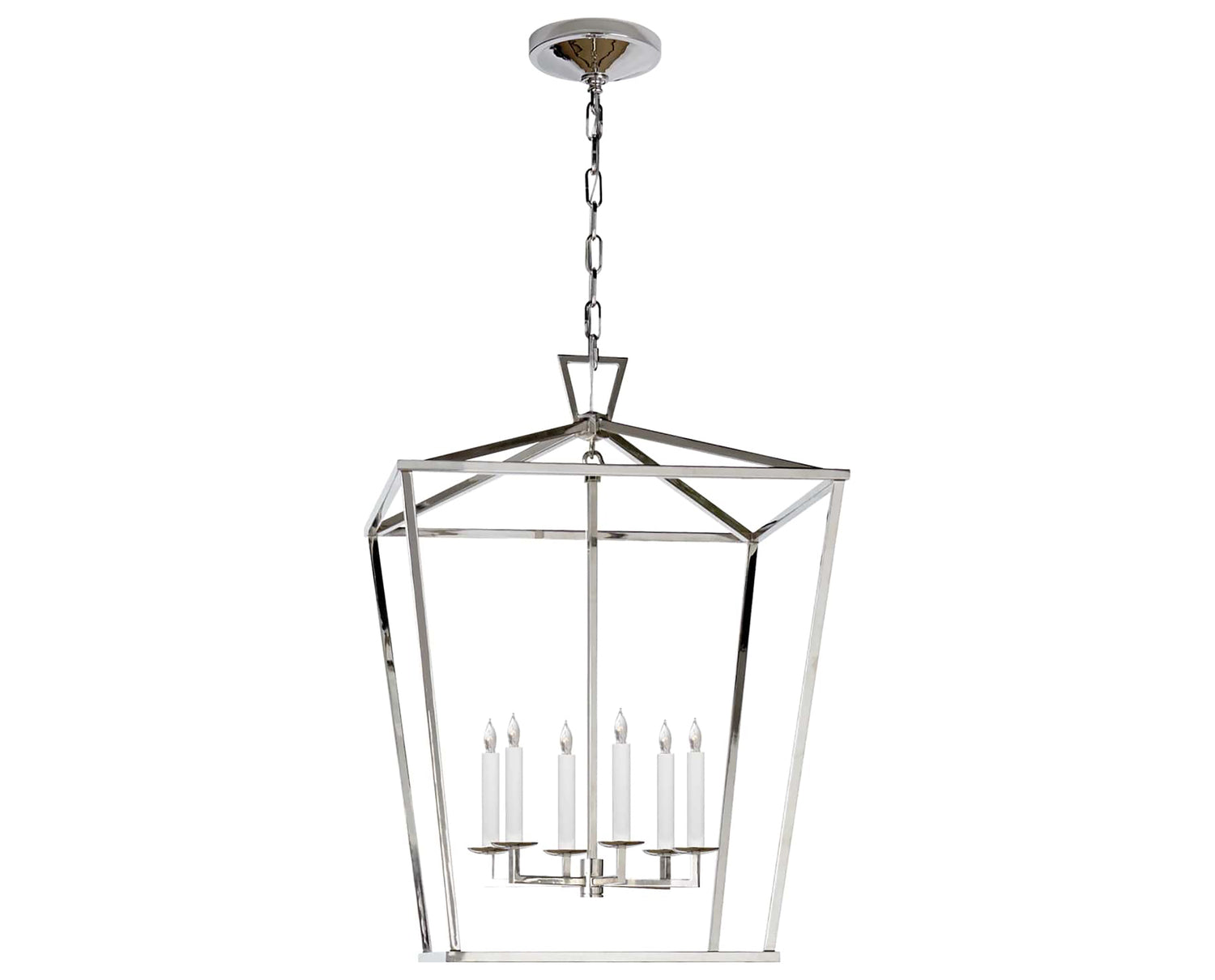 Polished Nickel | Darlana Large Lantern | Valley Ridge Furniture