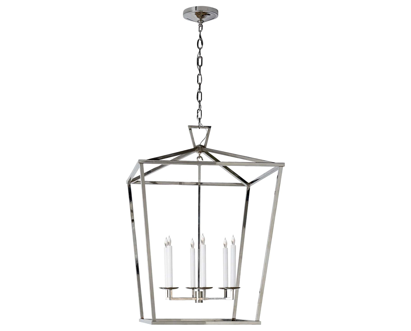 Polished Nickel | Darlana Extra Large Lantern | Valley Ridge Furniture