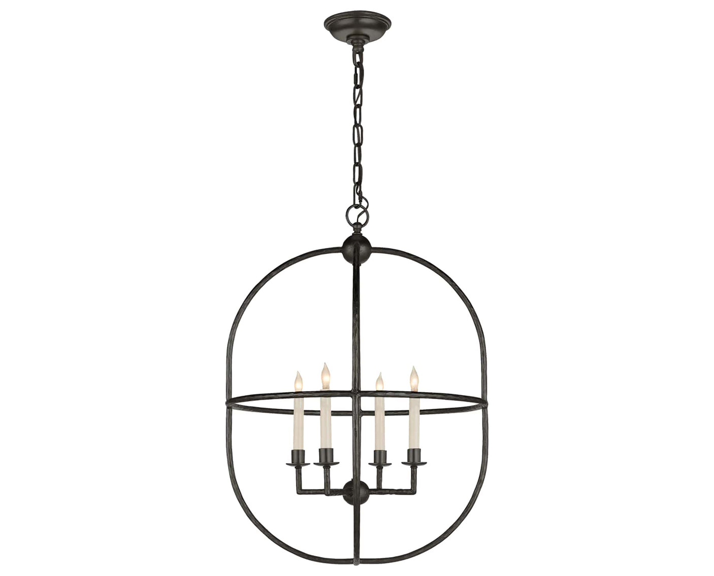 Aged Iron | Desmond Open Oval Lantern | Valley Ridge Furniture