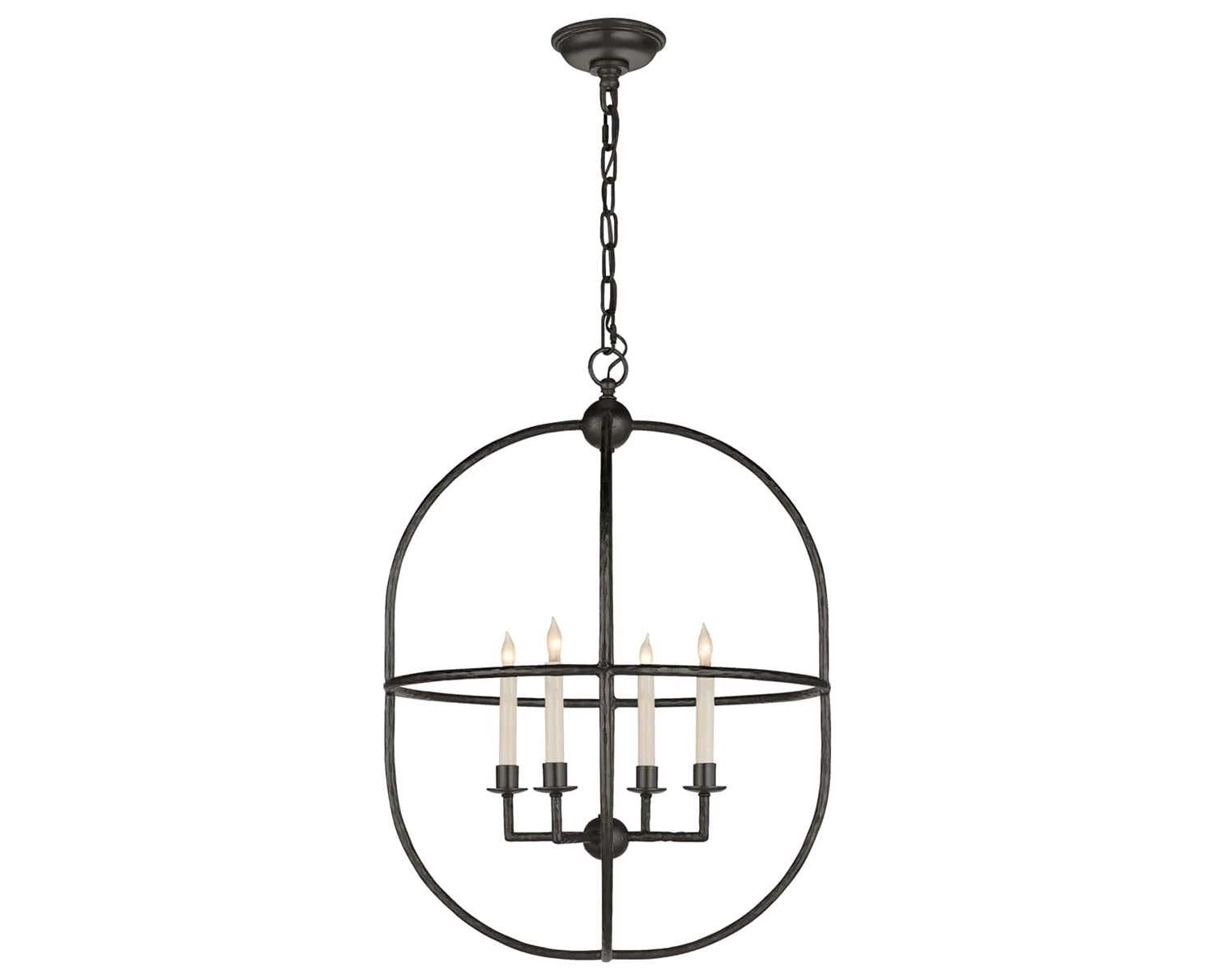 Aged Iron | Desmond Open Oval Lantern | Valley Ridge Furniture