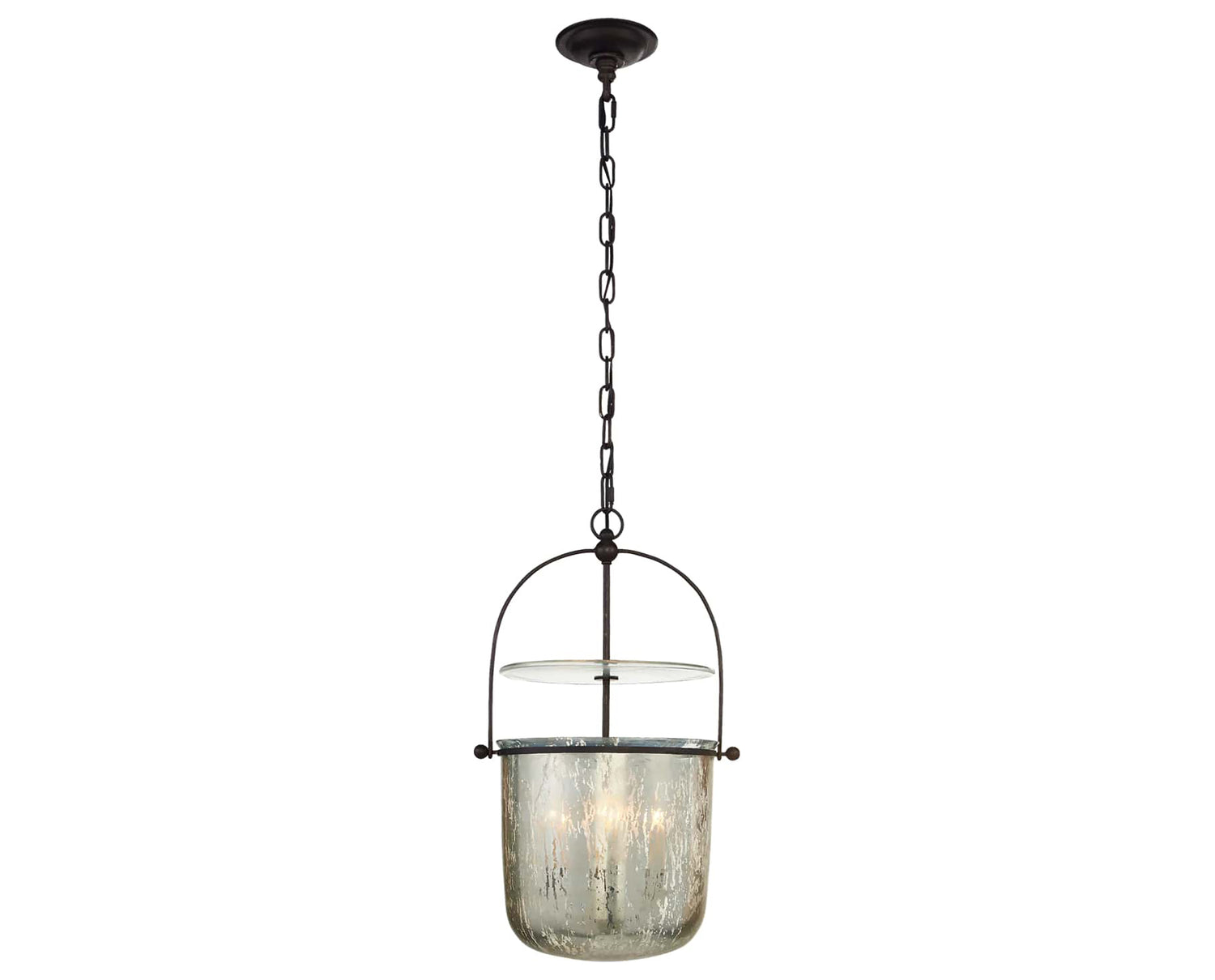 Aged Iron & Mercury Glass | Lorford Small Smoke Bell Lantern | Valley Ridge Furniture
