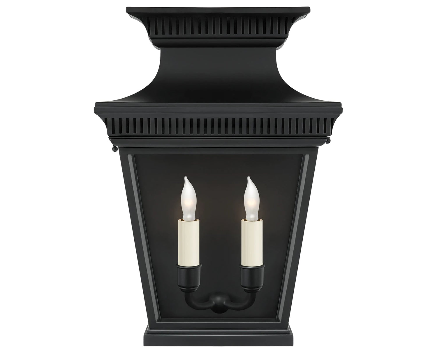 Matte Black & Clear Glass | Elsinore Medium 3/4 Wall Lantern | Valley Ridge Furniture