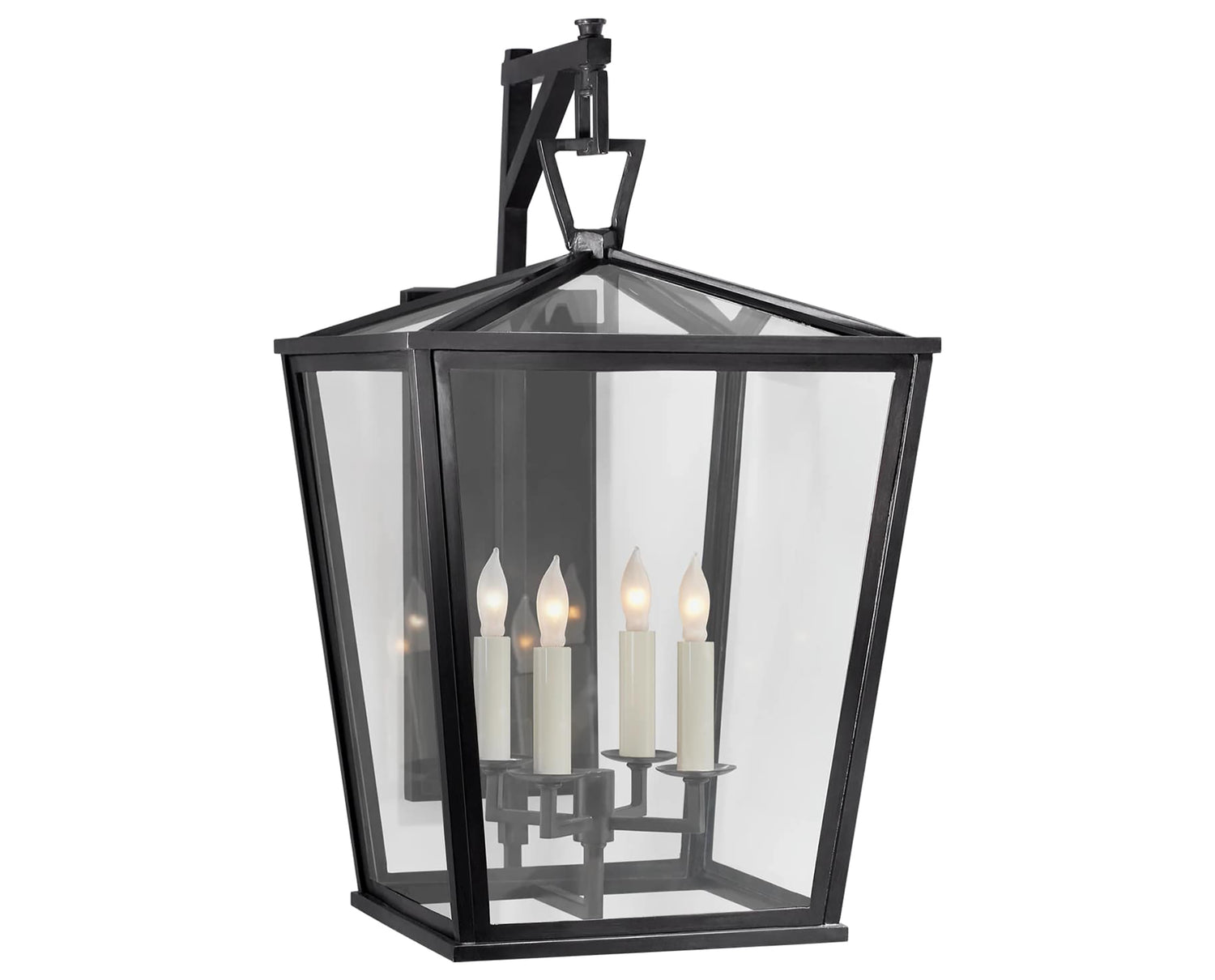 Bronze & Clear Glass | Darlana Medium Bracket Lantern | Valley Ridge Furniture