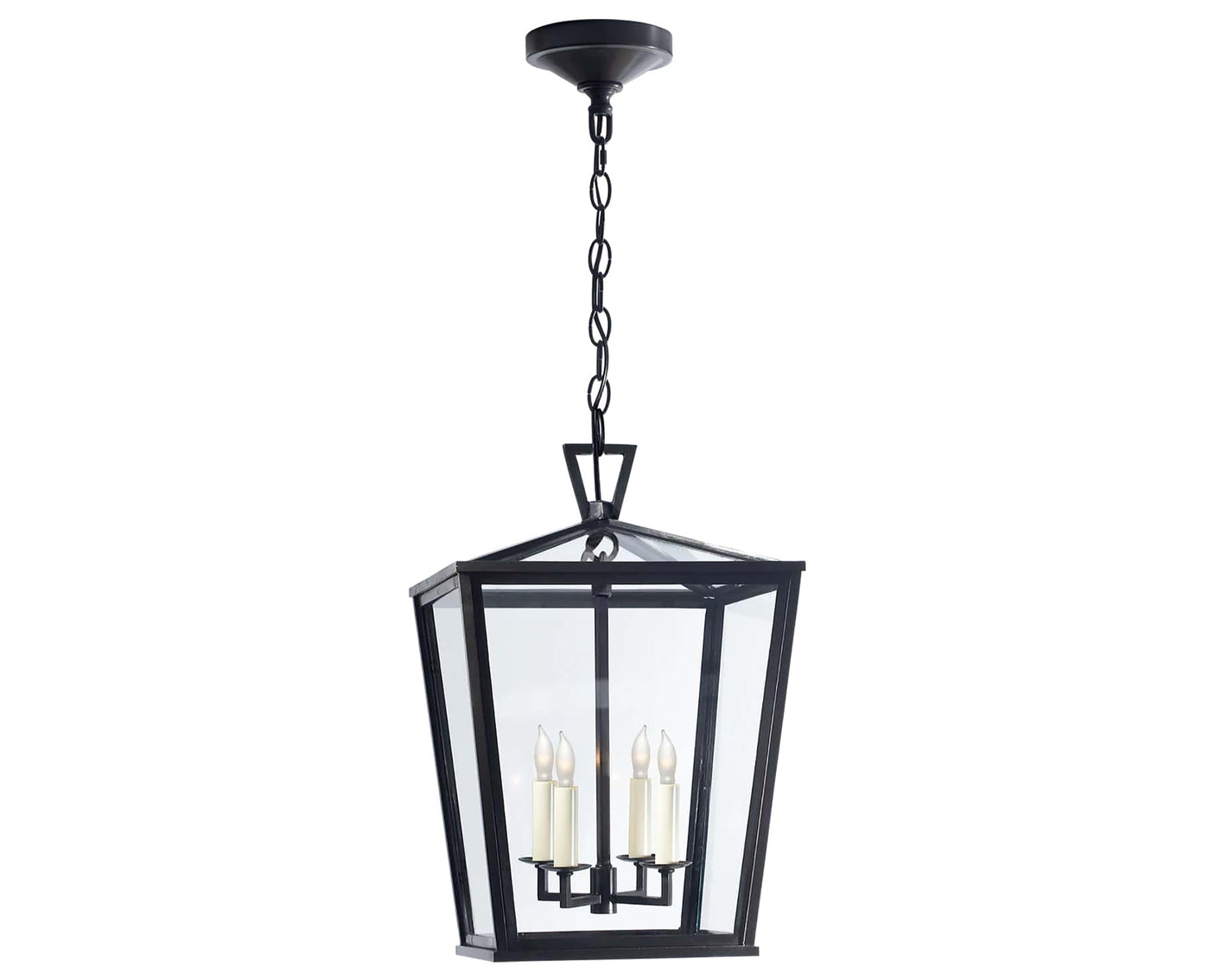 Bronze & Clear Glass | Darlana Small Hanging Lantern | Valley Ridge Furniture