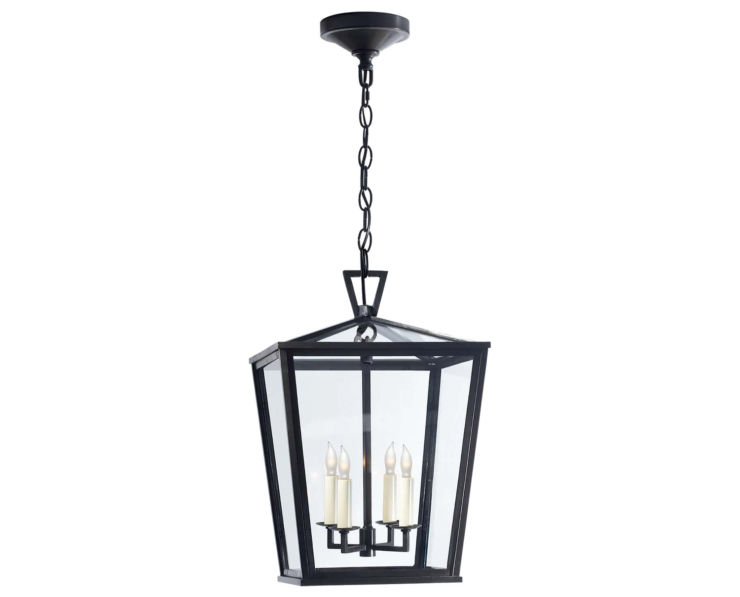 Bronze & Clear Glass | Darlana Small Hanging Lantern | Valley Ridge Furniture